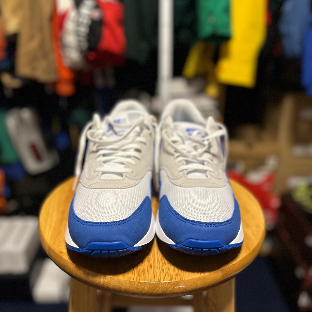 Nike Women's Air Max 1 Big Bubble Sneakers - White and Blue